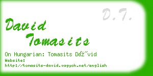 david tomasits business card